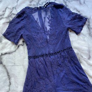 Fashion Nova Blue Romper